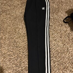 ADIDAS Black Sweatpants with White Stripes